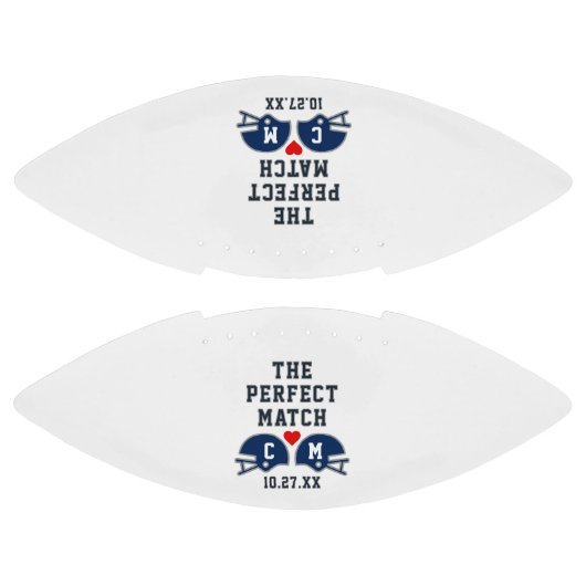 Ballon De Foot Le Monogramme Parfait Mariage de football (Panneaux)