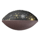 Ballon De Foot Les flocons dorés de Noël sur l'Arrière - plan noi (Tourné à 90°)