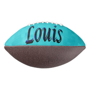 Ballon De Foot Logo du nom bleu Louis,