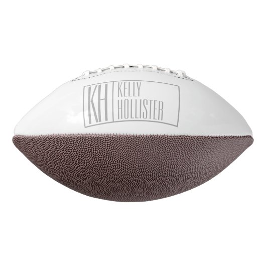 Ballon De Foot Logo Moderne Grey Initiales & Nom (Tourné à 270°)