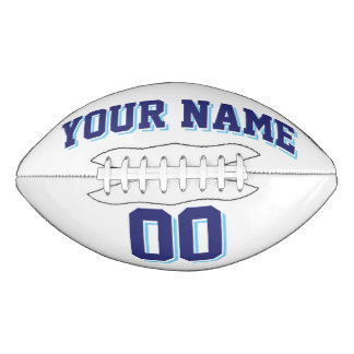 Ballon De Foot MARINE BLANCHE ET Football Personnalisé BLEU CLAIR