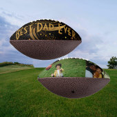 Ballon De Foot Meilleur papa jamais Black Leafy Gold Fils 2 Photo