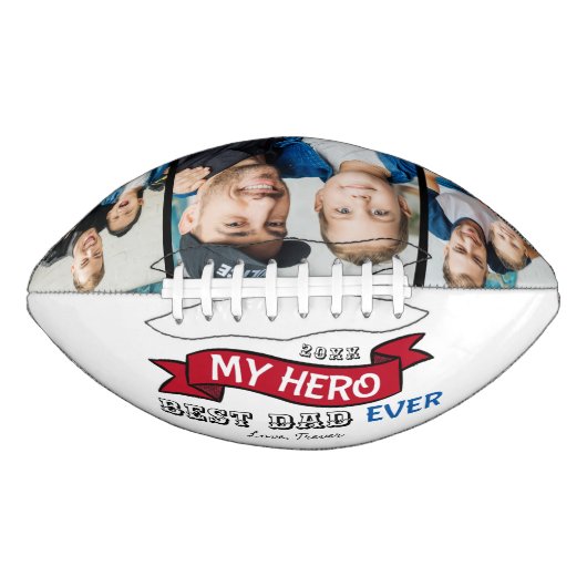 Ballon De Foot Meilleur Papa Jamais Topographie Bannière Rouge Ph (Devant)