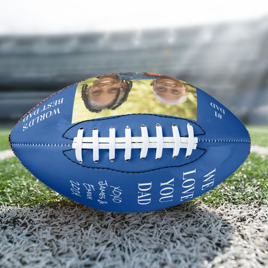 Ballon De Foot Meilleur papa photo bleue
