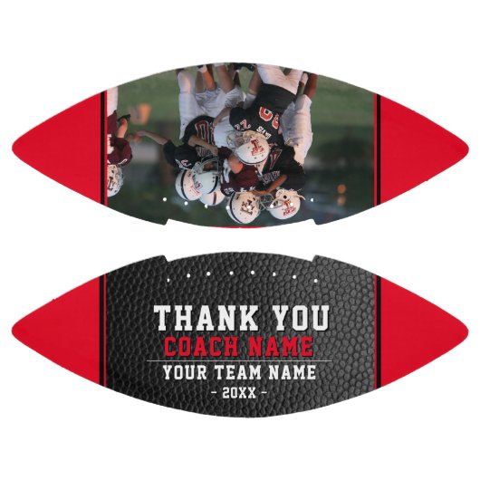 Ballon De Foot Merci noir rouge Coach Nom de l'équipe Photo (Panneaux)