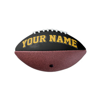 Ballon De Foot Mini BLACK GOLD AND CHARCOAL Personalized Football