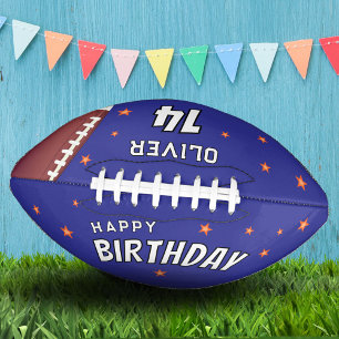 Ballon De Foot Moderne Joyeux Anniversaire Étoiles Nom Age