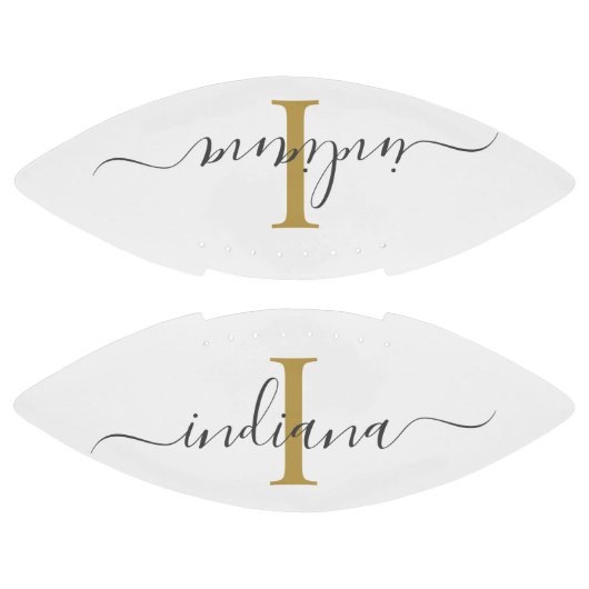 Ballon De Foot Monogram Gold Grey Nom du script Modern (Panneaux)