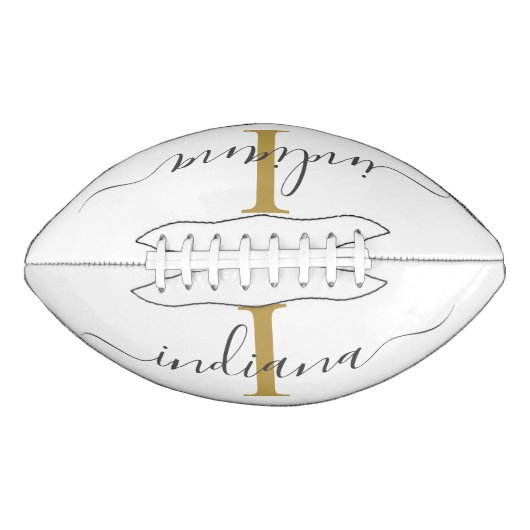 Ballon De Foot Monogram Gold Grey Nom du script Modern (Devant)