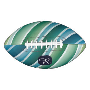 Ballon De Foot Monogramme Abstrait Blue Green Football