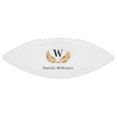 Ballon De Foot Monogramme couronne de laurier or blanc noir (Panneau)