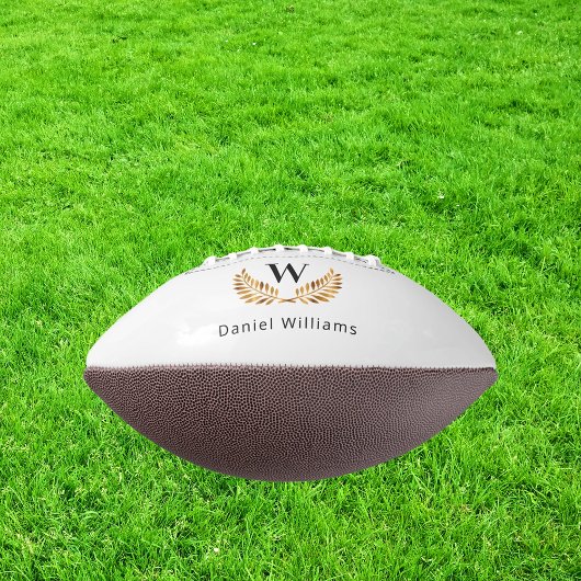 Ballon De Foot Monogramme de laurier noir blanc or