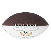 Ballon De Foot Monogramme de laurier noir blanc or (Devant)
