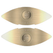 Ballon De Foot Monogramme gravé en acier métal d'or (Panneaux)