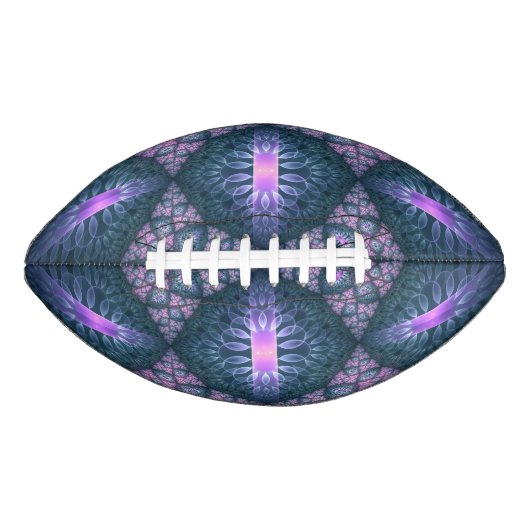 Ballon De Foot Motif d'art fractal 3D rose violet turquoise (Devant)
