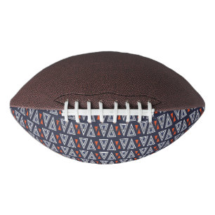 Ballon De Foot Motif de triangles géométriques bleu foncé et roug