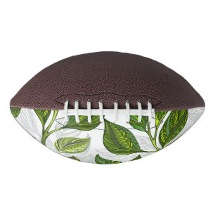 Ballon De Foot Motif sans couture avec Feuilles de thé vert