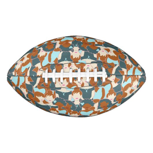 Ballon De Foot Motif sans couture avec filles noires et blanches (Devant)