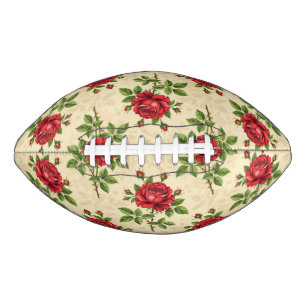 Ballon De Foot Motif vintage de rose rouge