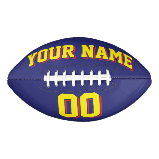 Ballon De Foot NAVY BLUE YELLOW ET RED Custom Football (Devant)