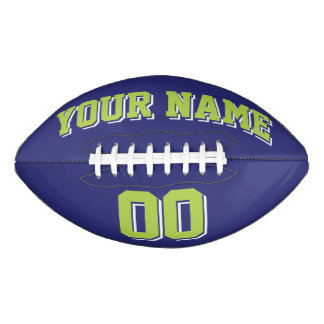 Ballon De Foot NAVY LIME GREEN ET WHTE Custom Football