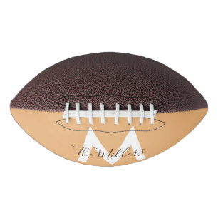 Ballon De Foot Neutre Minimaliste moderne orange monogramme