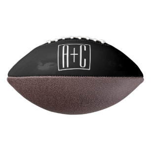 Ballon De Foot Noir & Blanc Initiales de couple