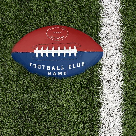 Ballon De Foot Nom du club Logo Rouge Bleu