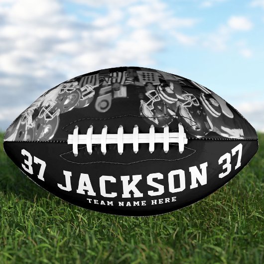 Ballon De Foot Nom personnalisé Cool noir et blanc Numéro d'équip