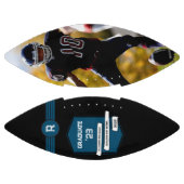 Ballon De Foot Numéro Jersey | Monogramme bleu de graduation (Panneaux)