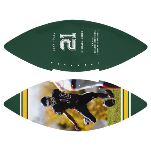 Ballon De Foot Numéro Jersey | Monogramme de graduation verte et  (Panneaux)