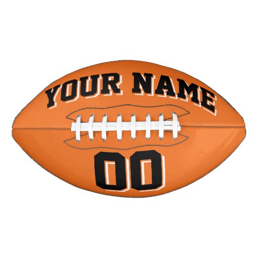Ballon De Foot ORANGE BLACK ET BLANC Football Personnalisé (Devant)