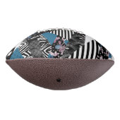 Ballon De Foot patchwork bleu, populaire, patchwork, folle, rusti (Tourné à 270°)