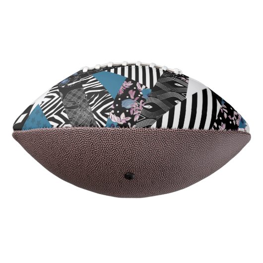 Ballon De Foot patchwork bleu, populaire, patchwork, folle, rusti (Tourné à 270°)