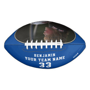 Ballon De Foot Photo Blue Name Number Team