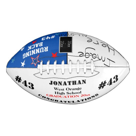 Ballon De Foot Photo de l'école Blue White (Devant)