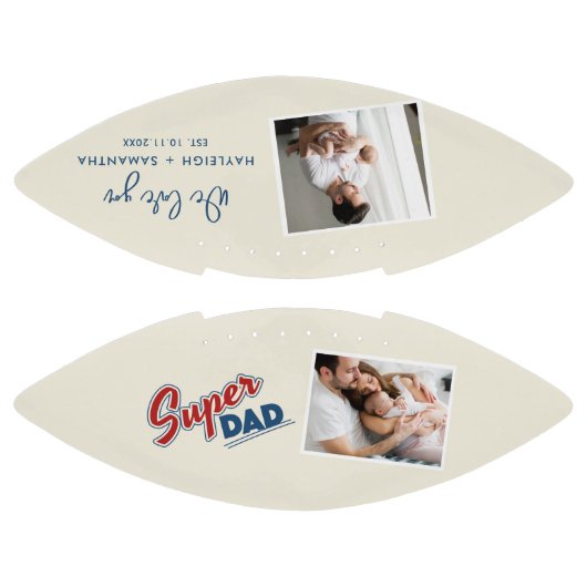 Ballon De Foot Photos Super Papa Anniversaire Personnalisé (Panneaux)