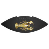 Ballon De Foot Poisson à langouste polygonale dorée sur noir (Panneau)