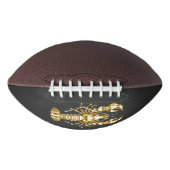 Ballon De Foot Poisson à langouste polygonale dorée sur noir (Devant)