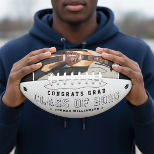 Ballon De Foot Promotion de diplômés en photo Félicitations Noir 