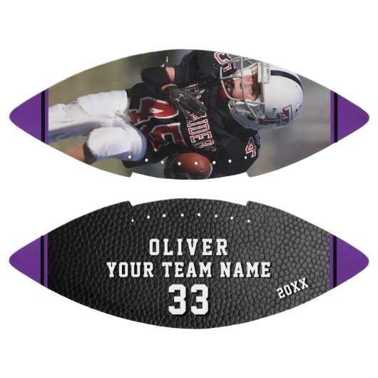 Ballon De Foot Purple Cuir Imprimer Nom du joueur Numéro d'équipe (Panneaux)