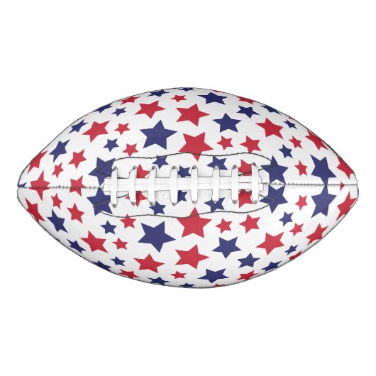 Ballon De Foot Red and Blue Stars, 4th of July, White Background (Devant)