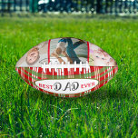 Ballon De Foot Red Green Country Plaid With Best Dad Ever Photos<br><div class="desc">A wonderful gift to give to your husband that is personalized with family photos on one side and a red and green plaid on the other.</div>