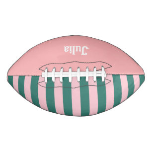 Ballon De Foot Retro Preppy Sportswear Stripes - Rose Green
