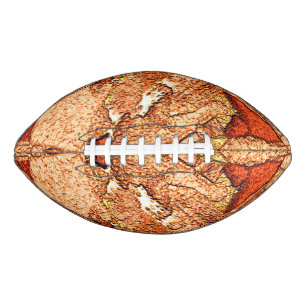 Ballon De Foot Rocher volcanique peint en rouge orange