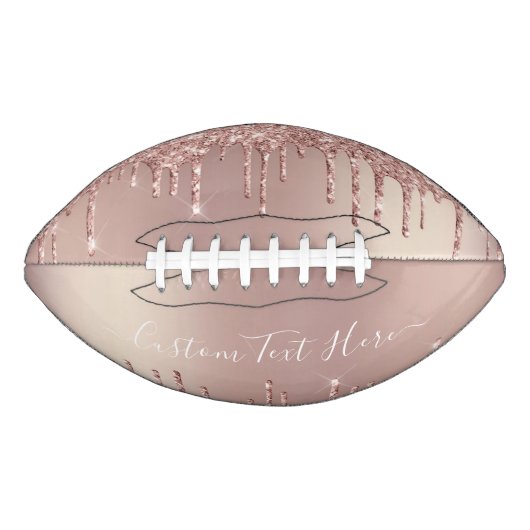 Ballon De Foot Rose Gold Parties scintillant Custom Nom du texte  (Devant)