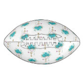 Ballon De Foot Roses turquoise avec touches (Devant)