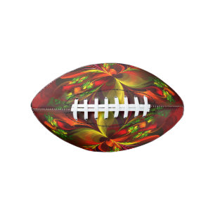 Ballon De Foot Rouge vert moderne Floral Abstrait Art Motif #05