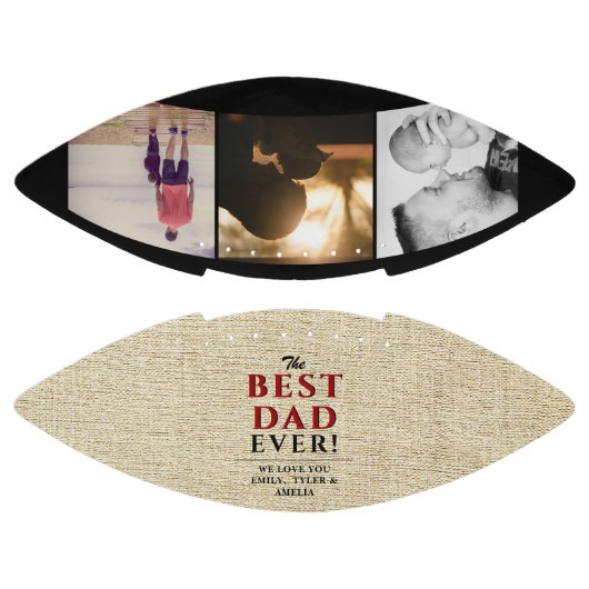 Ballon De Foot Rustique Meilleur papa Jamais Père Jour 3 Photo Co (Panneaux)