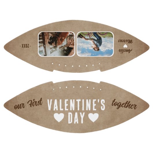 Ballon De Foot Rustique Notre première Saint Valentin Ensemble 2 (Panneaux)